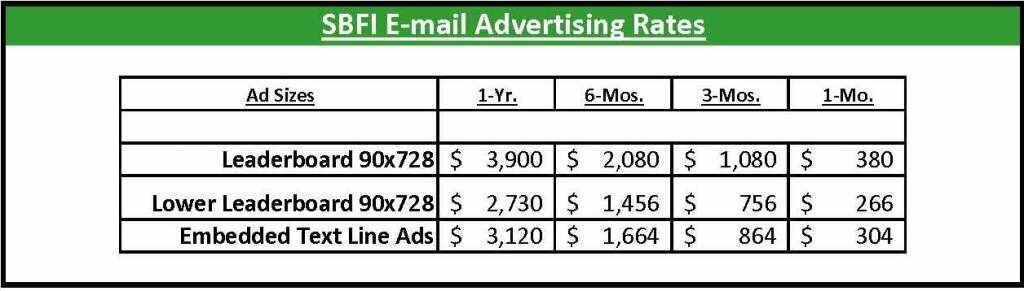 SBFI EMail Advertising Rates